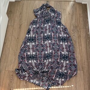 TYSA Floral Maxi Dress in Blue and Red